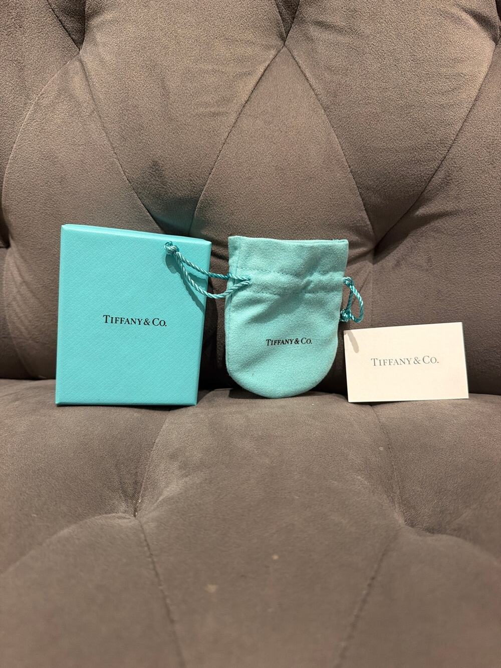 Authentic Tiffany & Co Empty Box Pouch Care Card Set Small Gift Presentation